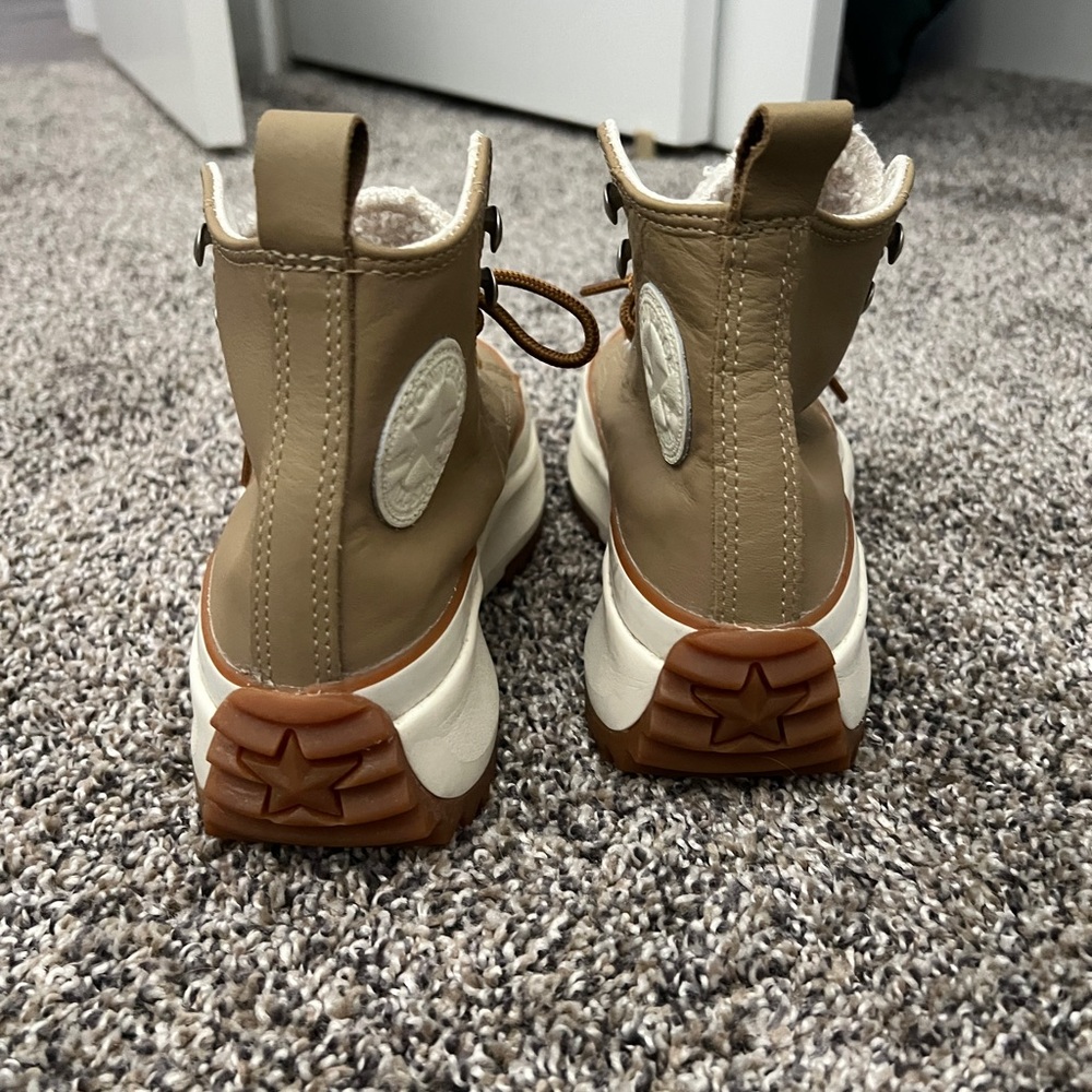 Converse Run Star Cozy Platform Tan Leather Boots - Picture 4 of 7